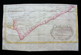 1754 Bellin: Map: Africa,  Guinea,  Ghana,  Fort Apollonia,  Beyin,  Afrique