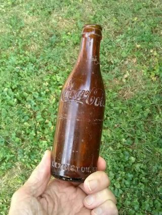 Coca - Cola Lexington Ky Amber Coke Bottle Old Soda Pop Bottles Kentucky Antique