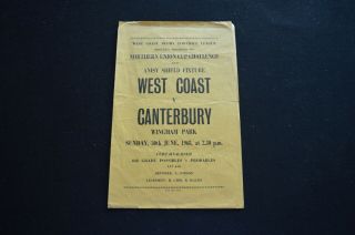 Zealand Rugby League West Coast Vs Canterbury Rare 1968 Match Programme