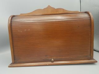 RARE ANTIQUE VINTAGE ALFRED DUNHILL PIPE ROLL TOP TAMBOUR MAHOGANY BOX CABINET 2