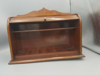 RARE ANTIQUE VINTAGE ALFRED DUNHILL PIPE ROLL TOP TAMBOUR MAHOGANY BOX CABINET 3