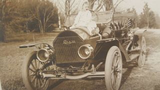 Rare Antique Cole 30 Automobile Motor Car Photo Postcard Baby Posing On Hood