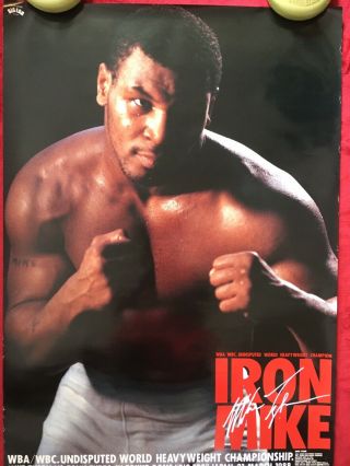 Wonderful Very Rare Mike Tyson Vs Tony Tubbs On Site Pose Poster 1988