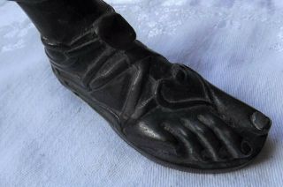 Antique Bronze Classical Figure Foot Sandal 19th Century Shoe Greek Roman Patina