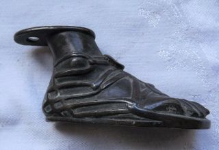 Antique Bronze Classical Figure Foot Sandal 19th Century Shoe Greek Roman Patina 2