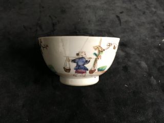 Antique 18 C English Porcelain Famille Rose Lovely Tea Bowl.  Af