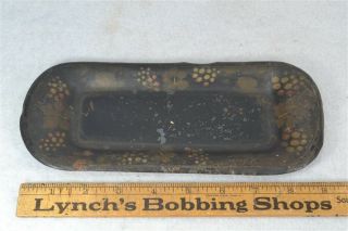 Tole Painted Tin Tray Toleware Grapes Early Small 9x4 " 19th C Antique 1800s