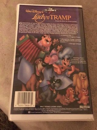 Walt Disney Lady and the Tramp VHS Movie Black Diamond Edition Rare 3