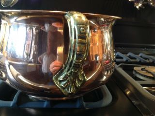 Antique/vintage Copper Chamber Pot With Brass Handle 2