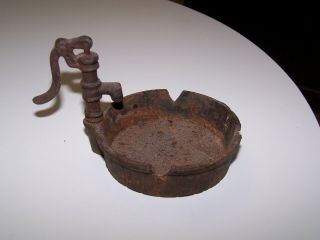 Vintage Antique Cast Iron Water Pump Ash Tray