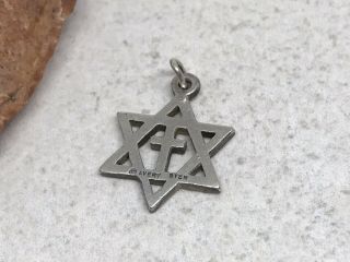 James Avery Rare Sterling Silver Star Of David With Cross pendant 3