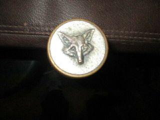 Ussp.  2: Antique Silver Wolf Fox Medal On Gold Handle Folk Art Walking Stick Cane
