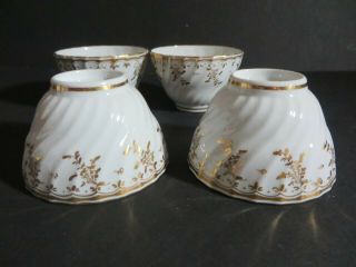 Antique Early 19th C English Porcelain Set of 4 Cups w Gold Decoration 2