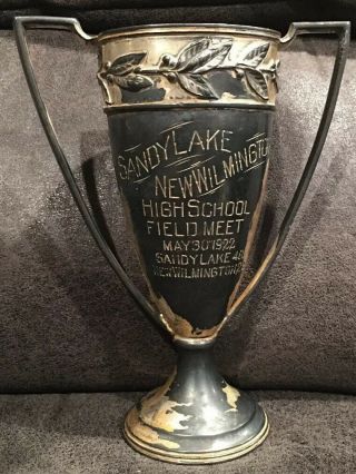Antique Wallace Bros Silver Co.  V2942 1922 Sandy Lake Pa.  High School Trophy