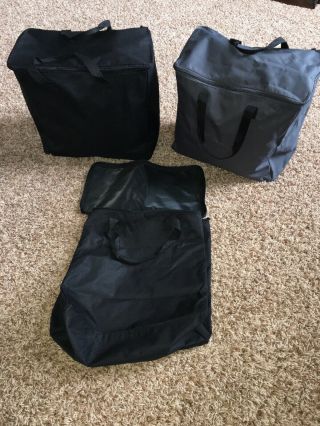 Thirty One Set Of 3 Zippered Bags Travel Black Gray Rare