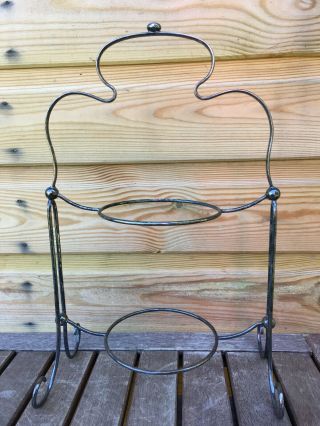 Vintage ART DECO Silver Plate 2 Tier Cake Stand Rack Afternoon Tea 20s 30s 3