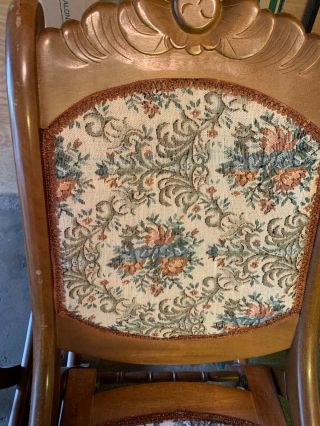 Wood Folding Rocking Chairs - Set of 2 Tapestry Vintage/Antique.  Sturdy. 3