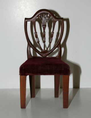 Vintage George Leclerc 2 " Scale Hepplewhite Shield - Back Side Chair