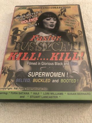 Faster,  Pussycat Kill.  Kill Includes 4 Rare Trailers Dvd Russ Meyer Euc Oop