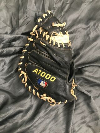 Wilson A1000 PDG Catchers Mitt Rare Ecco Leather Edition 32.  5 PDG Black and Tan 3