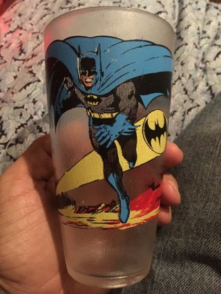 1977 Dc Comics Batman Acrylic Drinking Glass.  Rare