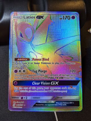 Latios Gx 243/236 Unified Minds Pokemon Card Rainbow Secret Rare Nm
