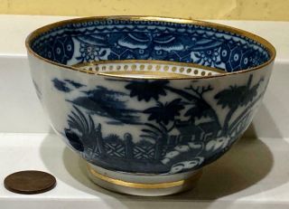 Antique 18th C.  Caughley Salopian Porcelain Tea Bowl,  Marked " S X "
