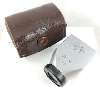 Rare Vintage Leitz Wetzlar Leica 21mm Chrome Viewfinder In Case