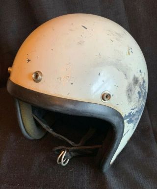 Vintage Bell R - T Toptex 7 3/8 White Motorcycle Helmet