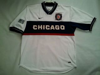 Vintage Rare Made In Usa Nike Dri - Fit Chicago Fire 27 Soccer Jersey In Size L.