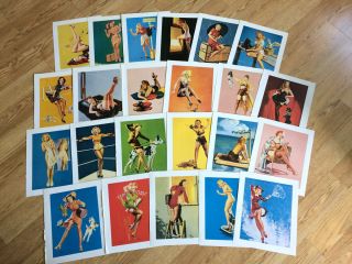 Large Vintage Gil Elvgren & Alberto Vargas Nude Risque Pinup Pin - Up Art Prints