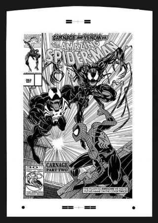 Mark Bagley Spider - Man 362 Rare Large Production Art Cover Mono