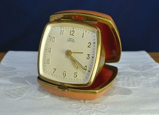 Vintage Smiths Empire Compact Travel Alarm Clock Wind - Up