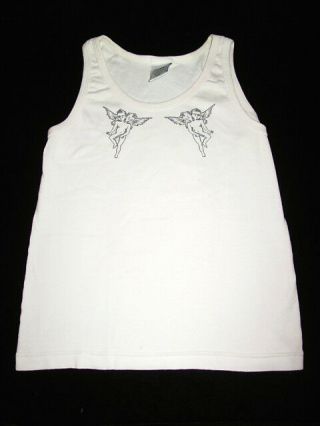 Authentic Queens Of The Stone Age White Tank Top 2 Headed Cherubs Rare