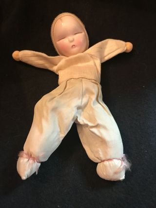 Baby Doll 1957 Shackman Japan Vintage 7 " Toy Cloth Doll With Sticker Tag