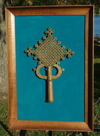 Antique African Tribal Art Ethiopian Axum Coptic Cross Large 15 Inches