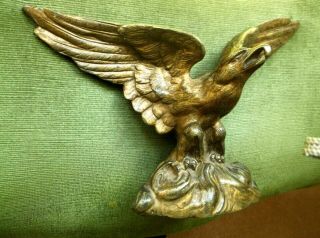 FINE ANTIQUE 19TH C VICTORIAN RARE GILDED BRONZE EAGLE BIRD POCKET WATCH HOLDER 2