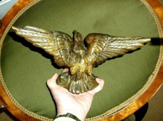 FINE ANTIQUE 19TH C VICTORIAN RARE GILDED BRONZE EAGLE BIRD POCKET WATCH HOLDER 3