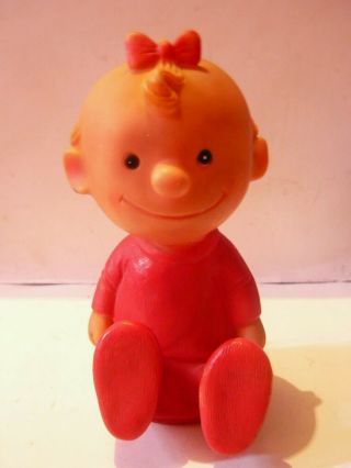Vintage Mega Rare Hungerford Peanuts Sally Doll Vinyl Squeeze Toy Mexico 7.  25 "