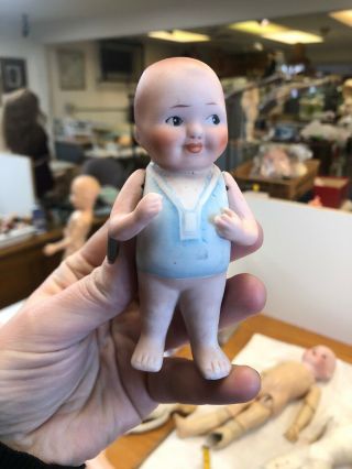 Antique 4.  5” German Bisque Doll Baby Bud Boo Boo Bargain