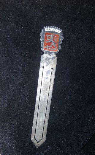 Rare Art Deco 1930 Finland Suomi 813 Silver Bookmark
