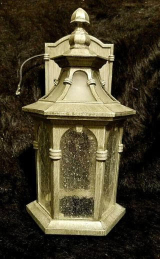 Exterior Porch Light Fixture With Vintage Looking Glass 10 In Tall