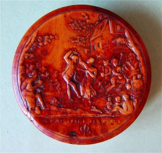 Antique French Pressed Wood Snuff Box