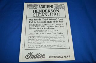 Antique Motorcycle Indian Chief Scout 4 Henderson Motorcycle News Issue No.  21