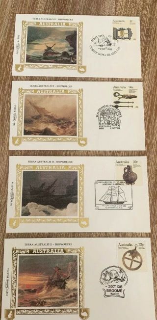 1985 Australia " Terra Australis Ii Shipwrecks " By Benham Silk Cover Rare
