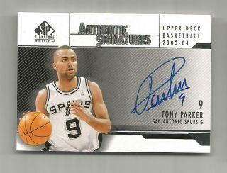 Tony Parker Auto 2003 - 04 Sp Signature Edition Spurs As - Tp Rare Autograph