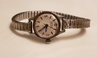 Vintage 1960s Benrus Ladies Automatic Stainless Steel Watch Running fine 2