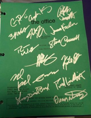 The Office " Booze Cruise " Studio Script Cast Signed X15 With Rare
