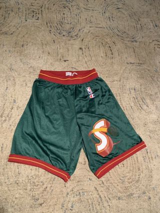 Rare Vintage 90’s Seattle Supersonics Champion Nba Shorts Men’s M