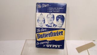 Rare Vintage 1960s Butterfinger Candy Bar Display Box 5 Cents Movie Stars